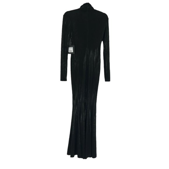 NWT Norma Kamali Long Sleeve Turtle Fishtail Coated Gown - Picture 3 of 8